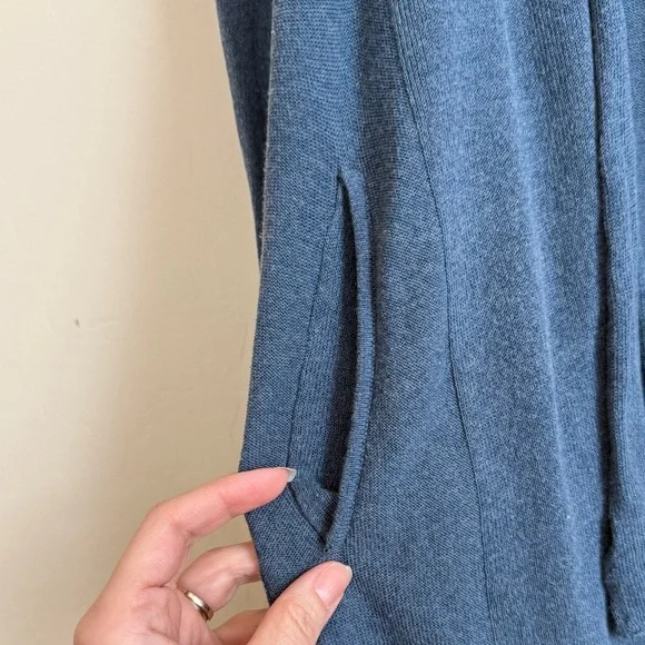 Anthropologie Blue Open Front Lightweight Cardigan Duster Long Sweater Medium - Picture 5 of 9